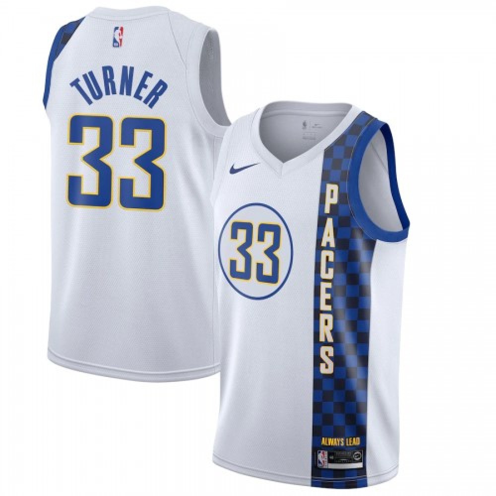 Men's Indiana Pacers Myles Turner #33 White 2019/20 Finished Swingman Jersey - City Edition-Pro Kit Vault | Brand New 26/27 Sports Jerseys